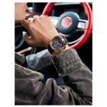 Giordano Quartz Black Leather Men Watch GZ-50132-04