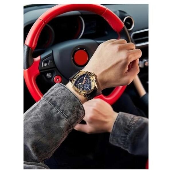 Giordano Quartz Black Leather Men Watch GZ-50132-04