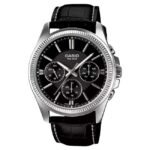Casio Enticer Leather Black Men Watch A838