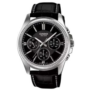 Casio Enticer Leather Black Men Watch A838