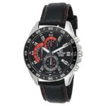 Casio Edifice Leather Black Men Watch ED557