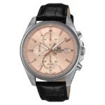 Casio Edifice Leather Black Men Watch ED664