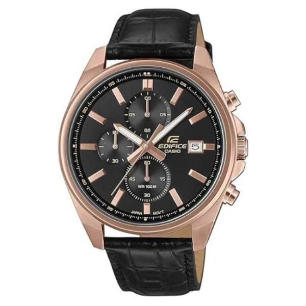 Casio Edifice Leather Black Men Watch ED665