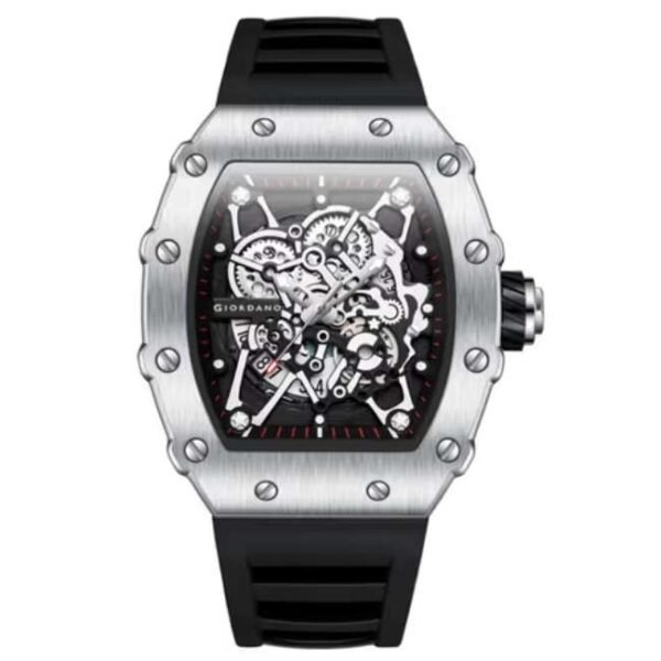 Giordano Black Silver Men Silicone Watch GZ-50127-02