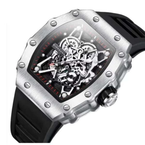 Giordano Black Silver Men Silicone Watch GZ-50127-02