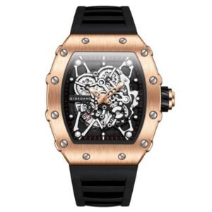 Giordano Black Rosegold Men Silicone Watch GZ-50127-03