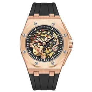 Giordano Black Rosegold Men Silicone Watch GZ-50129-02