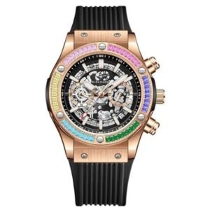 Giordano Black Rosegold Men Silicone Watch GZ-50130-03