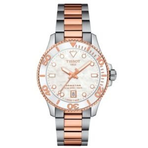 tissot seastar stainless steel two tone men watch t1202102211100