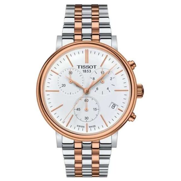 Tissot Carson Premium Chronograph | Two-Tone Rose Gold | White Dial | T1224172201100
