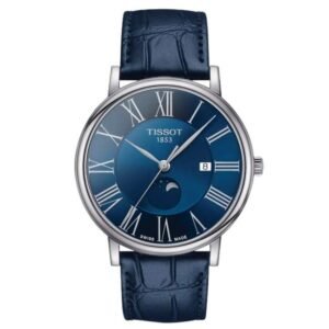 tissot t-classic leather blue men  watch t1224231604300