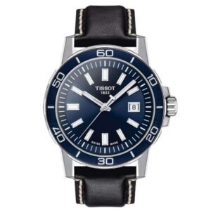 tissot t-sport genuine leather black men  watch t1256101604100