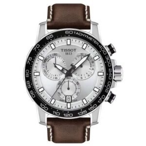tissot supersport chrono genuine leather brown men  watch t1256171603100