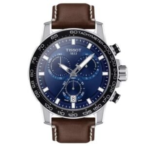 tissot sport embossed cow leather brown men's watch/unisex watch t1256171604100