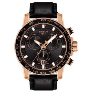 tissot supersport chrono leather black men  watch t1256173605100
