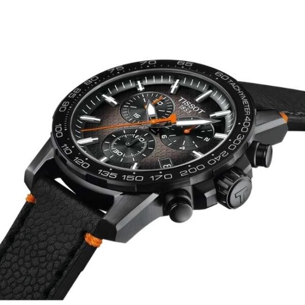 tissot sport leather black men  watch t1256173608100