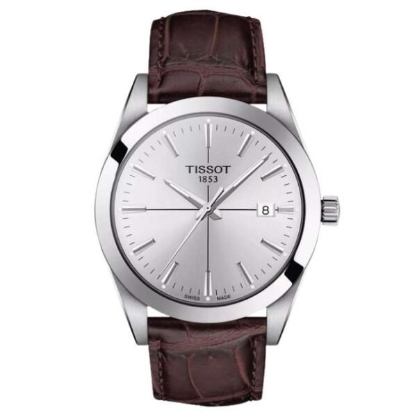 tissot classic contemporary leather brown men  watch t1274101603101