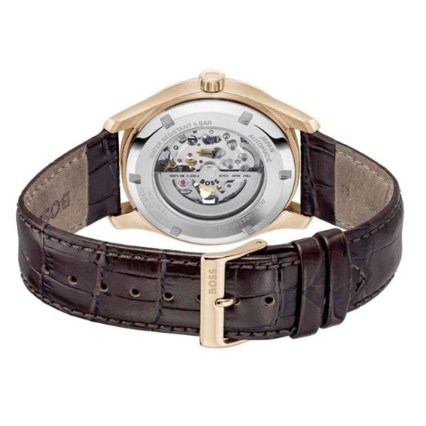 boss leather brown men watch 1514253