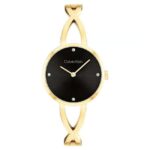 calvin klien sculpted embrace stainless steel gold women watch 25100059