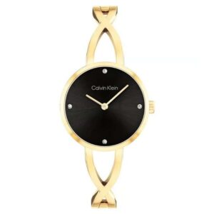 calvin klien sculpted embrace stainless steel gold women watch 25100059