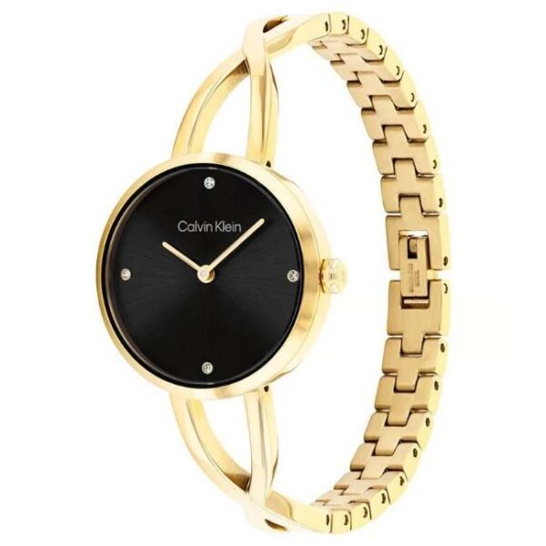 calvin klien sculpted embrace stainless steel gold women watch 25100059