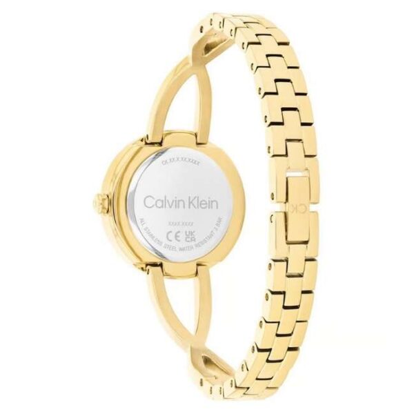 calvin klien sculpted embrace stainless steel gold women watch 25100059