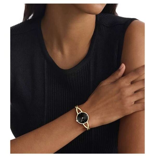 calvin klien sculpted embrace stainless steel gold women watch 25100059