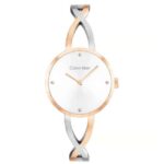 calvin klien sculpted embrace stainless steel silver women watch 25100060