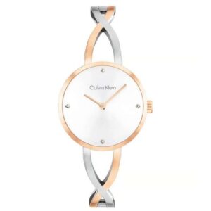calvin klien sculpted embrace stainless steel silver women watch 25100060