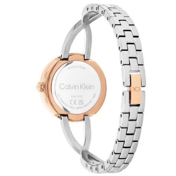 calvin klien sculpted embrace stainless steel silver women watch 25100060