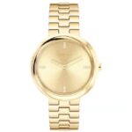 calvin klien twisted bezel stainless steel gold women watch 25100094