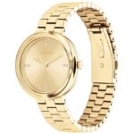 calvin klien twisted bezel stainless steel gold women watch 25100094