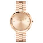calvin klien twisted bezel stainless steel rose gold women watch 25100095
