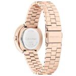 calvin klien twisted bezel stainless steel rose gold women watch 25100095
