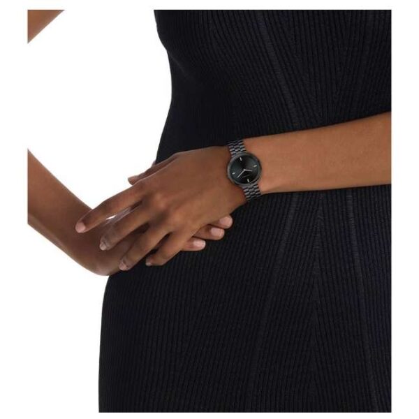 calvin klien twisted bezel stainless steel black women watch 25100096