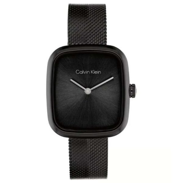 calvin klien adore stainless steel black women watch 25100100
