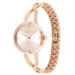 calvin klien sculpted embrance stainless steel rose gold women watch 25100116