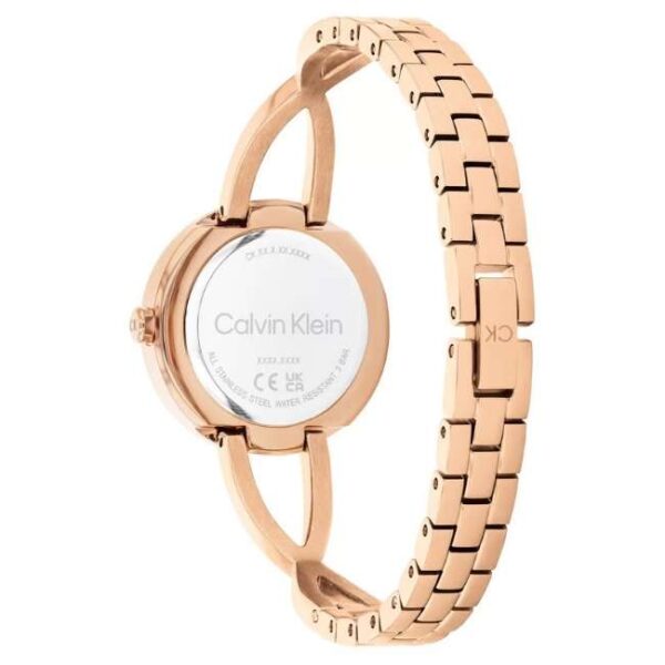 calvin klien sculpted embrance stainless steel rose gold women watch 25100116