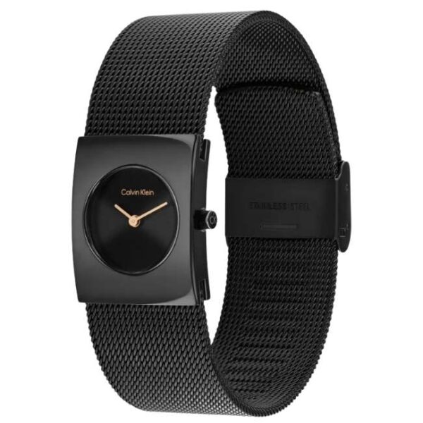 calvin klien pulse stainless steel black women watch 25100138