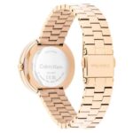 calvin klien twisted bezel stainless steel gold women watch 25100166