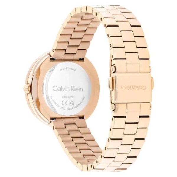 calvin klien twisted bezel stainless steel gold women watch 25100166