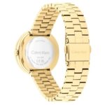 calvin klien twisted bezel stainless steel gold women watch 25100167