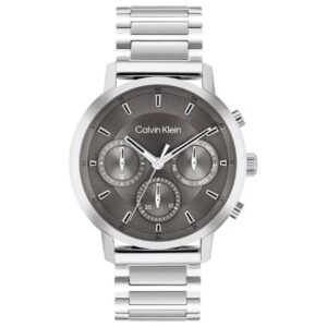calvin klien gauge stainless steel silver men watch 25200493
