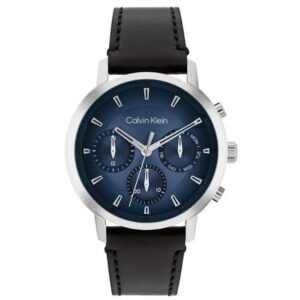 calvin klien gauge leather black men watch 25200497