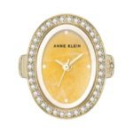 anne klien stainless steel gold women watch ak5128ringymw