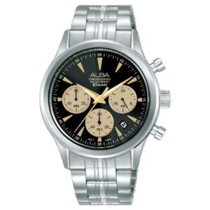 Alba Stainless Steel Black Men Watch AT3K47X1