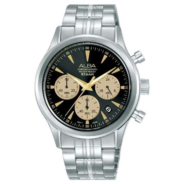 Alba Stainless Steel Black Men Watch AT3K47X1