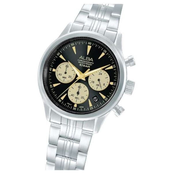 Alba Stainless Steel Black Men Watch AT3K47X1
