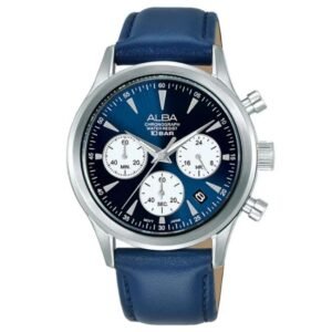 Alba Leather Blue Men Watch AT3K57X1