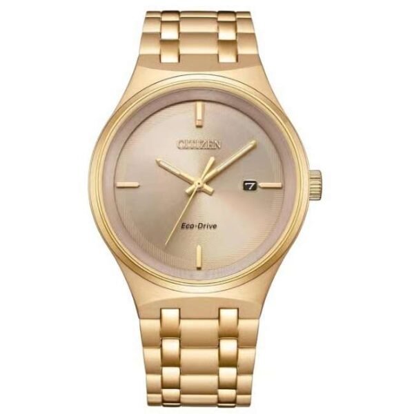 citizen stainless steel gold men watch bm7653-50q